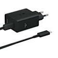 Miniatyrbild 4 av 8: Samsung Power Adapter Duo EP-T5020XBEGEU nettverkslader 2x USB-C 50W - svart