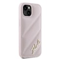 Miniatyrbillede 4 af 8: KARL LAGERFELD DIAGONAL QUILTED SCRIPT COVER TIL IPHONE 15 PLUS / 14 PLUS - PINK