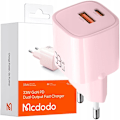 Miniatyrbild 1 av 10: USB/USB-C lader, hurtig, nano, GaN 33W PD, rosa, McDodo
