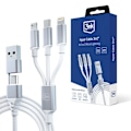 Miniatyrbild 1 av 11: 3mk Hyperkabel 3in1 USB-A - USB-C / USB-C - mikro-USB - Lightning 1,5 m - hvit