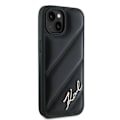 Miniatyrbillede 4 af 8: KARL LAGERFELD DIAGONAL QUILTED SCRIPT COVER TIL IPHONE 15 PLUS / 14 PLUS - SORT