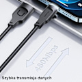 Miniatyrbild 8 av 9: USAMS Lightning-kabel 2,4A 1,2m snabbladdning Lithe-serien lila/lila SJ565USB03 (US-SJ565)