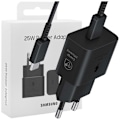Miniatyrbild 1 av 5: Samsung EP-T2510XBEGEU 25W SFC GaN Vegglader med USB-C-kabel - Svart