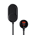 Miniatyrbild 6 av 11: Baseus High Efficiency Pro 2x sigarettenneradapter USB-A USB-C med 30W lader - svart