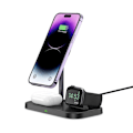 Miniatyrbild 2 av 7: TECH-PROTECT QI15W-A22 3IN1 MAGNETISK MAGSAFE TRÅDLØS LADER SORT