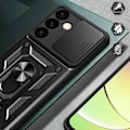 Miniatyrbillede 7 af 10: HYBRID ARMOR CAMSHIELD PANSRET ETUI TIL SAMSUNG GALAXY S24+ MED KAMERACOVER - SORT