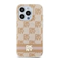 Miniatyrbild 2 av 2: DKNY IML rutete monomønster og trykte striper MagSafe-deksel til iPhone 11 / Xr - Rosa