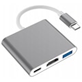 Miniatyrbild 1 av 6: Adapter, 3 og 1, USB Type C, HDMI, Space Grey, Co2
