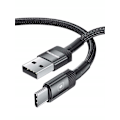 Miniatyrbild 6 av 11: Utrymdsfodral Usb-C Till Usb Typ C-Kabel 1M 3A Svart För Snabbladdning