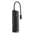 Miniatyrbild 2 av 11: Baseus Lite Series Multifunksjon USB Type C Hub - 2 x USB 3.0 / USB Type C / HDMI 1.4 / SD/TF Svart (WKQX050001)