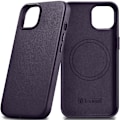 Miniatyrbild 1 av 11: iCarer Case Lærveske naturlig skinnveske til iPhone 14 Plus mørk lilla (kompatibel med MagSafe)