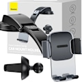 Miniatyrbillede 1 af 11: BASEUS 2IN1 BILHOLDER TIL COCKPIT/DASHBOARD OG GRILL, VENT, SORT