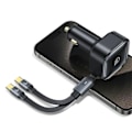 Miniatyrbild 8 av 9: USAMS Lad. ensam. med infällbar kabel 2xUSB-C C41 PD 30W Snabbladdning svart/svart CC220CC01 (US-CC220)
