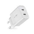 Miniatyrbillede 2 af 6: TECH-PROTECT C20W 2-PORTS NETVÆRKSOPLADER PD20W HVID