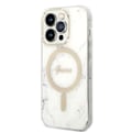 Miniatyrbild 2 av 10: Guess sett MagSafe lader + deksel til iPhone 14 Pro 6.1 hvit marmor (GUBPP14LHMEACSH)