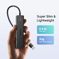 Miniatyrbillede 7 af 8: UGREEN CM219 HUB MED 4 USB-A 3.0-PORTE OG USB-A 3.0-KABEL - SORT