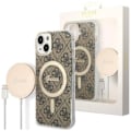 Miniatyrbild 1 av 11: Guess sett MagSafe lader + etui for iPhone 14 Plus 6.7 brun 4G Print (GUBPP14MH4EACSW)