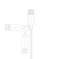 Miniatyrbild 5 av 11: Choetech-sertifisert USB-A til Lightning MFI-kabel 1,8 m hvit (IP0027)