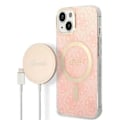 Miniatyrbild 2 av 11: Guess sett MagSafe lader + etui for iPhone 14 Plus 6.7 rosa 4G Print (GUBPP14MH4EACSP)
