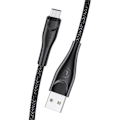 Miniatyrbild 1 av 2: USAMS Flätad kabel U41 microUSB 1m 2A svart/svart SJ393USB01 (US-SJ393) Snabbladdning