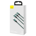 Miniatyrbild 11 av 11: Baseus Rapid 3-i-1-kabel USB Type C - USB Type C / Lightning / micro USB 20 W 1,5 m grønn (CAMLT-SC06)