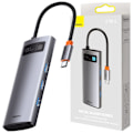 Miniatyrbillede 1 af 11: BASEUS MULTIFUNKTIONEL USB HUB 5IN1 USB TYPE C PD 100W HDMI GRÅ