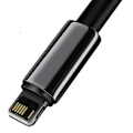 Miniatyrbild 3 av 11: Baseus Tungsten USB - Lightning-kabel 2,4 A 2 m svart (CALWJ-A01)