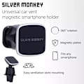 Miniatyrbild 4 av 7: Silver Monkey CM-MGN-SM Magnetisk billuftventilfeste - svart
