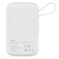 Miniatyrbild 3 av 11: Baseus Qpow Digital Display Powerbank med hurtiglading 10000mAh 22,5W QC/PD/SCP/FCP med innebygd USB-C-kabel hvit