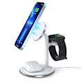 Miniatyrbild 2 av 10: Choetech 3-i-1 induktiv ladestasjon for iPhone 13.12.14, AirPods Pro, Apple Watch svart (T585-F)