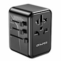 Miniatyrbild 1 av 2: AWEI nätverksadapter 2xUSB+3xUSB-C C-40 65W 4in1 US/AU/EU/UK svart/svart Universal Travel GaN-laddare