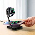 Miniatyrbild 9 av 11: Joyroom JR-WQN05 15W MagSafe / Qi 2in1 induktiv lader sammenleggbar - svart