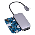 Miniatyrbillede 6 af 11: BASEUS UNIVERSAL USB HUB TIL TABLET / SMARTPHONE 6IN1 USB-C MØRKEGRÅ