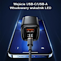 Miniatyrbild 6 av 6: USAMS Lad. nätverk. 1xUSB-C+1xUSB T46 33W (endast huvud) PD3.0 +QC3.0 Snabbladdning vit/vit CC152TC02 (US-CC152)