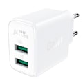 Miniatyrbillede 2 af 7: ACEFAST HURTIG NETVÆRKSLADER 2XUSB 18W QC 3.0 AFC FCP HVID