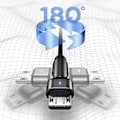 Miniatyrbild 3 av 10: USAMS Flätad svängkabel U60 2A microUSB svart/svart 1m SJ478USB01 (US-SJ478)