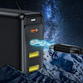 Miniatyrbild 9 av 9: Choetech GaN lader 140W 4 porter (2x USB C, 2x USB) svart (PD6005)