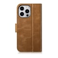 Miniatyrbild 7 av 11: iCarer Oil Wax Lommebokveske 2-i-1 iPhone 14 Pro-deksel Skinnflipdeksel Anti-RFID Brun (WMI14220722-TN)