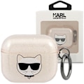 Miniatyrbillede 1 af 7: KARL LAGERFELD GLITTER CHOUPETTE ETUI TIL AIRPODS 3 - GULD