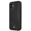 Miniatyrbillede 1 af 7: MERCEDES LEATHER PERFORATED AREA COVER TIL IPHONE 12 MINI - SORT