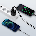Miniatyrbild 8 av 11: Baseus Kompakt rask USB / USB Type C-lader 20W 3A Power Delivery Quick Charge 3.0 svart (CCXJ-B01)