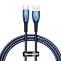 Miniatyrbild 8 av 11: Baseus Glimmer-serien hurtigladekabel USB-A - USB-C 100W 480Mb/s 1m blå