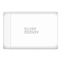 Miniatyrbild 5 av 7: Silver Monkey SMA152 130 W GaN-lader 3xUSB-C PD USB-A QC 3.0 med avtakbar strømledning - hvit