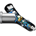 Miniatyrbild 6 av 11: Baseus Y Type Billader billader 2x USB + sigarettennertilkobling 3,4A svart (CCALL-YX01)