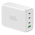 Miniatyrbild 1 av 7: Silver Monkey SMA152 130 W GaN-lader 3xUSB-C PD USB-A QC 3.0 med avtakbar strømledning - hvit