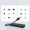 Miniatyrbild 5 av 9: Ugreen CM653 HUB med 4 USB-A-porter og USB-A-strømledning - Svart