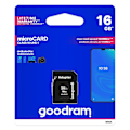 Miniatyrbild 1 av 5: Goodram Microcard 16 GB micro SD HC UHS-I klasse 10 minnekort, SD-adapter (M1AA-0160R12)