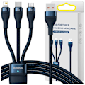 Miniatyrbild 1 av 11: Baseus Flash-seriekabel USB - USB Type C / Lightning / micro USB 100 W 1,2 m blå (CASS030003)