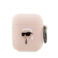 Miniatyrbild 2 av 4: Karl Lagerfeld KLA2RUNIKP veske for AirPods 1/2 - rosa silikon Karl Head 3D