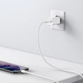Miniatyrbillede 7 af 11: BASEUS HURTIG USB-C NETVÆRKSOPLADER 25W 3A MED USB-C/USB-C KABEL 1M HVID